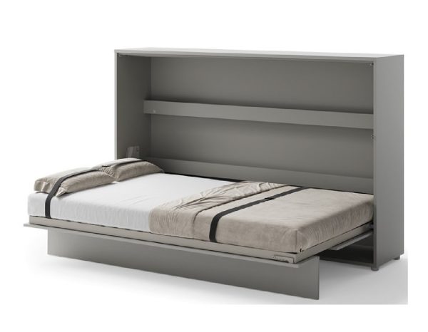 Zidni krevet 120x200 Lenart Bed Concept 05 horizontalni sivi otvoreni