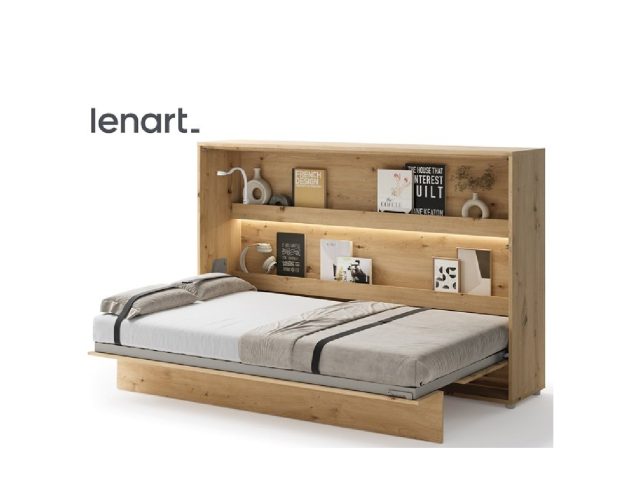 Zidni krevet 120x200 Lenart Bed Concept 05 horizontalni hrast
