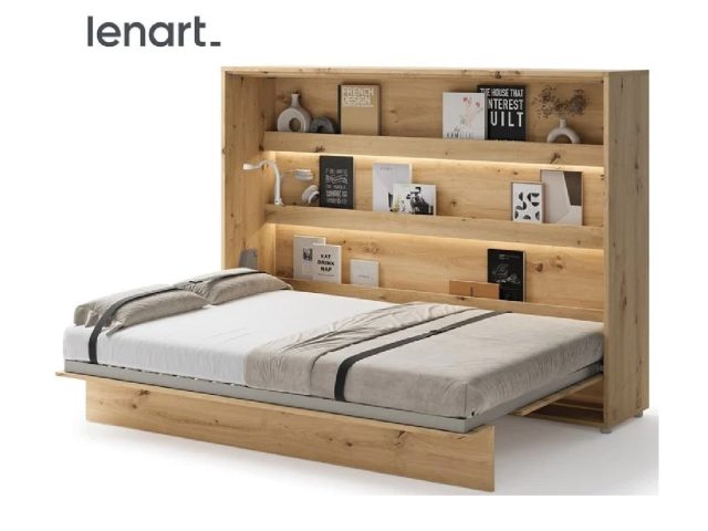 Zidni krevet 140x200 - Lenart Bed Concept 04 - horizontalni hrast