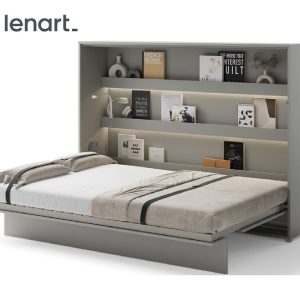 Zidni krevet 140x200 - Lenart Bed Concept 04 - horizontalni sivi