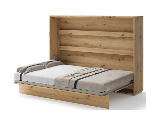 Zidni krevet 140x200 - Lenart Bed Concept 04 - horizontalni hrast otvoreni