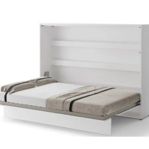Zidni krevet 140x200 - Lenart Bed Concept 04 - horizontalni bijeli otvoreni