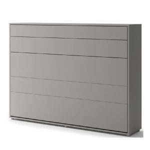 Zidni krevet 140x200 - Lenart Bed Concept 04 - horizontalni sivi zatvoreni