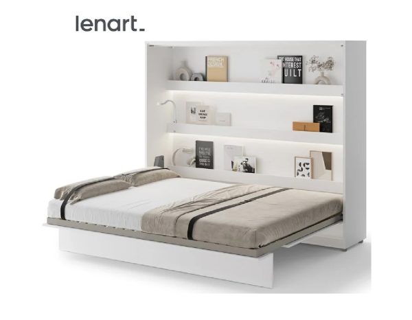 Zidni krevet 160x200 - Lenart Bed Concept 14 - horizontalni bijeli
