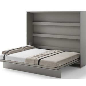 Zidni krevet 160x200 - Lenart Bed Concept 14 - horizontalni sivi otvoreni