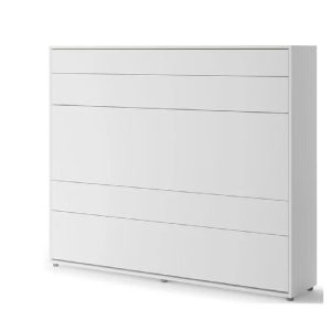 Zidni krevet 160x200 - Lenart Bed Concept 14 - horizontalni bijeli zatvoreni