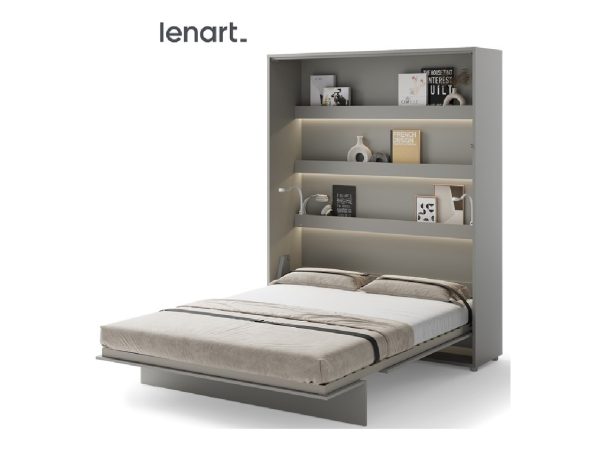 Zidni krevet 160x200 - Lenart Bed Concept 12 - vertikalni sivi
