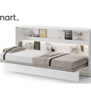 Zidni krevet 90x200 Lenart Bed Concept 06 horizontalni bijela visoki sjaj