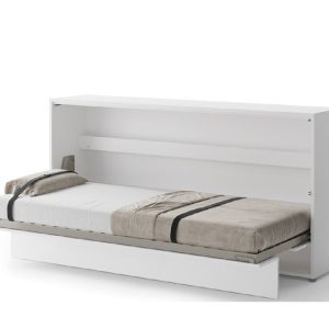 Zidni krevet 90x200 Lenart Bed Concept 06 horizontalni bijela visoki sjaj otvoren