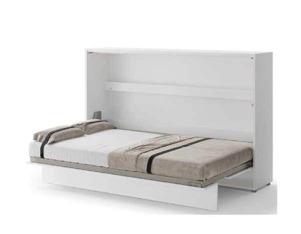 Zidni krevet 120x200 Lenart Bed Concept 05 horizontalni bijela visoki sjaj otvoreni