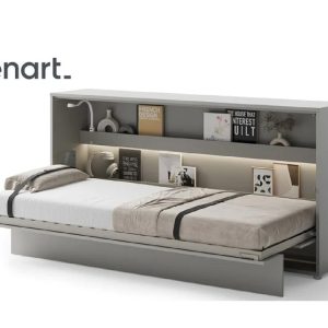 Zidni krevet 90x200 - Lenart Bed Concept 03 - Horizontalni sivi