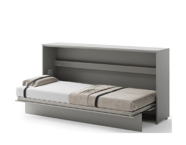 Zidni krevet 90x200 - Lenart Bed Concept 03 - Horizontalni sivi otvoreni