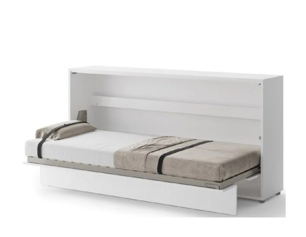 Zidni krevet 90x200 - Lenart Bed Concept 03 - Horizontalni bijeli otvoreni