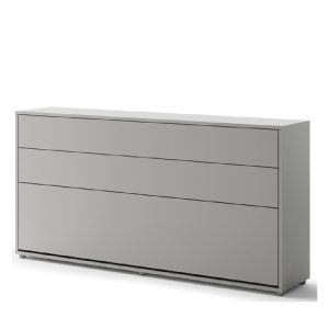 Zidni krevet 90x200 - Lenart Bed Concept 03 - Horizontalni sivi zatvoreni