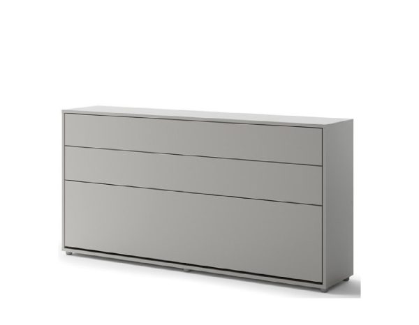 Zidni krevet 90x200 - Lenart Bed Concept 03 - Horizontalni sivi zatvoreni