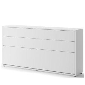 Zidni krevet 90x200 - Lenart Bed Concept 03 - Horizontalni bijeli zatvoreni