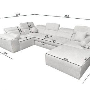 Vito IV Mix  187x343x205cm / s ležajem i relax funkcijom - Slika 4
