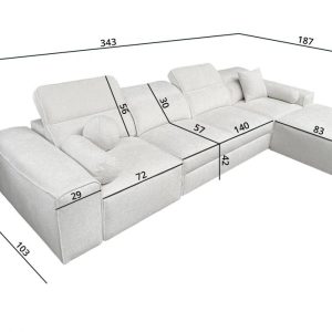 Vito XII Mix  343x187cm/ s ležajem i relax funkcijom - Slika 3