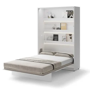 BED CONCEPT BC-01 vertikalni zidni krevet 140x200 s madracem – Bijela visoki sjaj - Slika 1