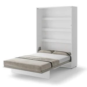 BED CONCEPT BC-02 vertikalni zidni krevet 120x200 s madracem – Bijela visoki sjaj