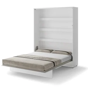 BED CONCEPT BC-12 vertikalni zidni krevet 160x200 s madracem – Bijela visoki sjaj - Slika 2
