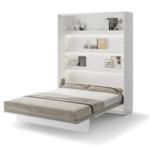 BED CONCEPT BC-12 vertikalni zidni krevet 160x200 s madracem – Bijela visoki sjaj - Slika 4
