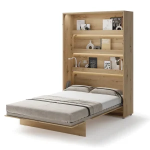 BED CONCEPT BC-02 vertikalni zidni krevet 120x200 s madracem – Artisan hrast