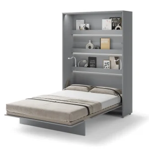 BED CONCEPT BC-02 vertikalni zidni krevet 120x200 s madracem – Siva