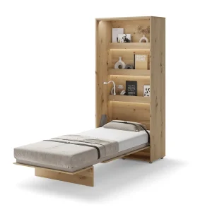 BED CONCEPT BC-03 vertikalni zidni krevet 90x200 s madracem – Artisan hrast