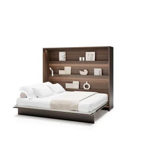 BED CONCEPT BC-14 horizontalni zidni krevet 160x200 s madracem – Tamni orah - Slika 1
