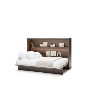 BED CONCEPT BC-05 horizontalni  zidni krevet 120x200 s madracem  – Tamni orah - Slika 1