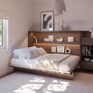 BED CONCEPT BC-05 horizontalni  zidni krevet 120x200 s madracem  – Tamni orah - Slika 2