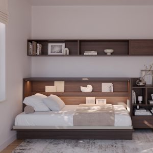 BED CONCEPT BC-06 horizontalni  zidni krevet 90x200 s madracem  – Tamni hrast - Slika 2