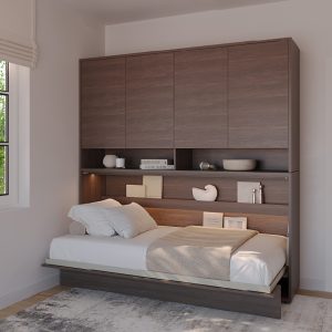 BED CONCEPT BC-06 horizontalni  zidni krevet 90x200 s madracem  – Tamni hrast - Slika 3