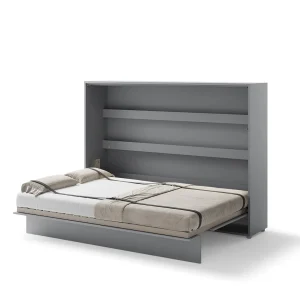 BED CONCEPT BC-04 horizontalni zidni krevet 140x200 s madracem – Sivi - Slika 3