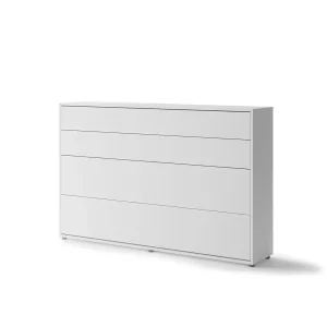 BED CONCEPT BC-05 horizontalni  zidni krevet 120x200 s madracem  – Bijeli - Slika 2