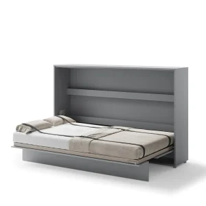 BED CONCEPT BC-05 horizontalni zidni krevet 120x200 s madracem – Sivi - Slika 3