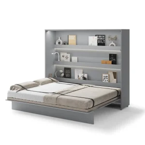 BED CONCEPT BC-14 horizontalni  zidni krevet 160x200 s madracem  – Sivi - Slika 1