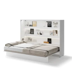 BED CONCEPT BC-04 horizontalni  zidni krevet 140x200 s madracem  – Bijeli - Slika 1