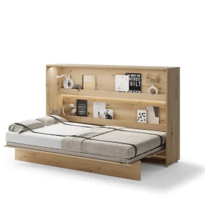 BED CONCEPT BC-05 horizontalni  zidni krevet 120x200 s madracem  – Artisan hrast - Slika 1