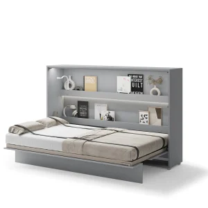 BED CONCEPT BC-05 horizontalni zidni krevet 120x200 s madracem – Sivi - Slika 1