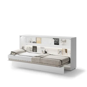 BED CONCEPT BC-06 horizontalni zidni krevet 90x200 s madracem – Bijeli - Slika 1