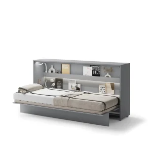 BED CONCEPT BC-06 horizontalni  zidni krevet 90x200 s madracem  – Sivi - Slika 1