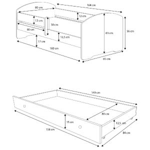 Dvostruki krevet PEPE II s madracima 160x80 - Slika 6
