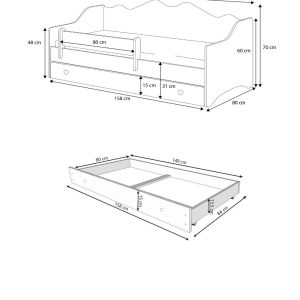 Dječji krevet EMKA roza s madracem 160x80 - Slika 6