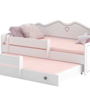 Dvostruki krevet EMKA II sivi s madracima 160x80 - Slika 2
