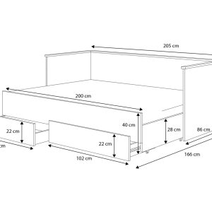 Dvostruki krevet HELA II s madracima 200x80 - Slika 5