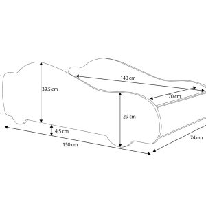Dječji krevet AUTO 4x4 s madracem 140x70 - Slika 4