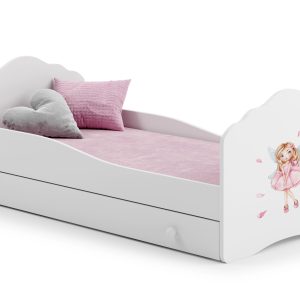 Dječji krevet CASIMO DJEVOJČICA S KRILIMA s madracem i ladicom 160x80 - Slika 2