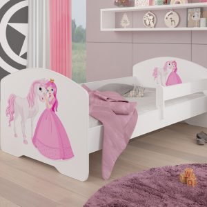 Dječji krevet PEPE PRINCEZA I KONJ s madracem i ogradom 140x70 - Slika 1